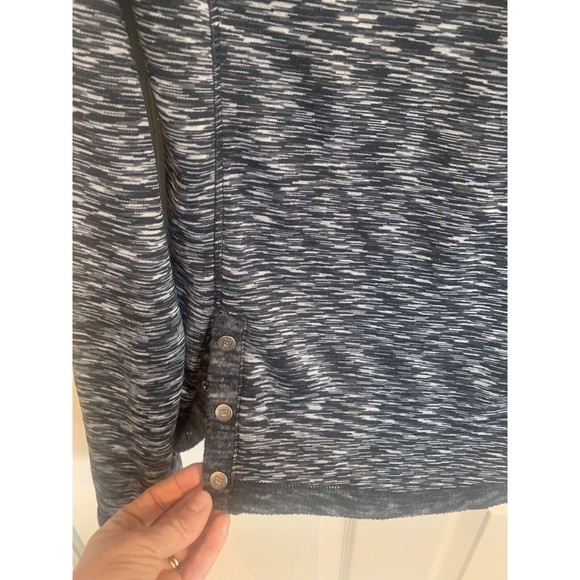 Avalanche Womens Sweatshirt Small Black Space Dye Fleece Snap Neck Pullover Soft - Picture 3 of 13